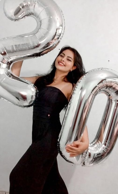 Silver 40 Inch 20 Number Balloons, 20 Decorations - Image 7