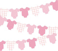 Weysat 2 Pcs Baby Clothes Banner Baby Girls Shower Decorations Pink Bodysuit by Weysat