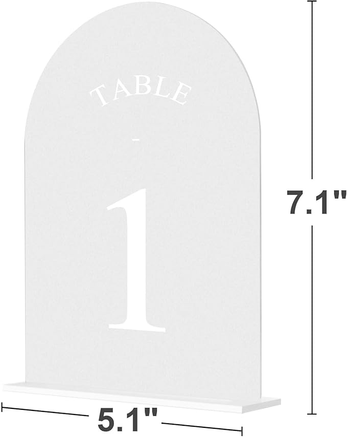 20 Pack Acrylic Table Numbers 1-20 - 5" X 7" Wedding Table Numbers for Reception, Party, Anniversary, Event