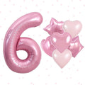 TONIFUL 6th Birthday Balloons Kit 40 Inch Pink Large Number 6 Foil Balloon | by TONIFUL