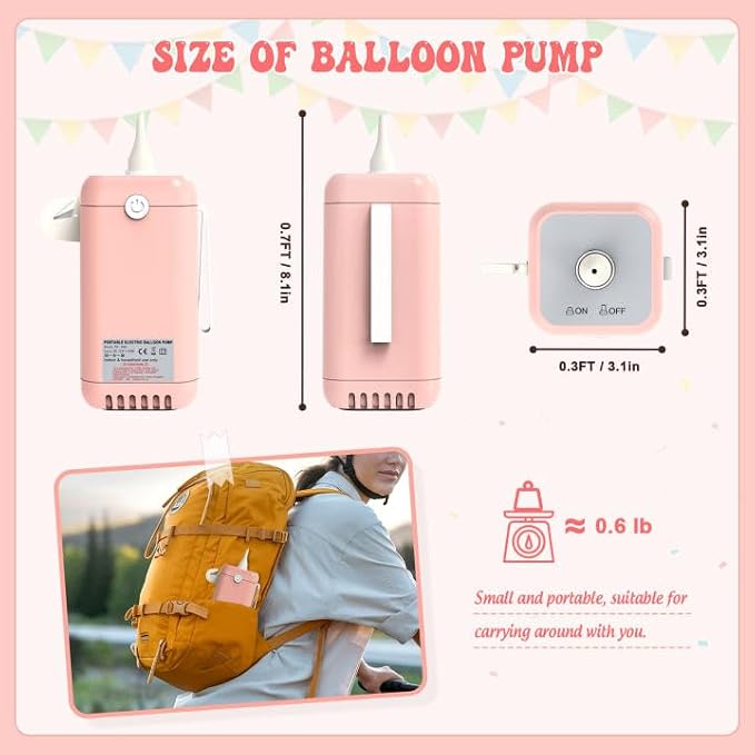 Balloon Pump Electric Air Pump for Long Balloon, 260/160 Balloon Inflator Pump - Image 2