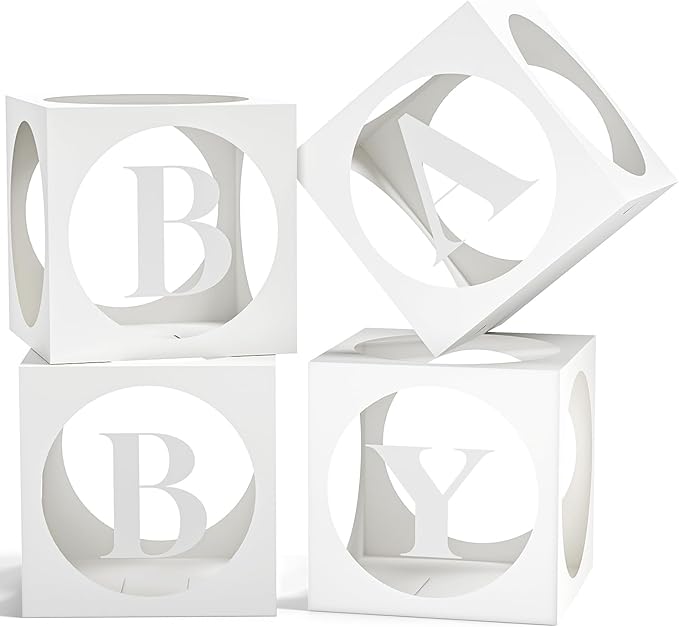 RYDDOY Baby Boxes with Letters for Baby Shower, Baby Shower Decorations Blocks by RYDDOY