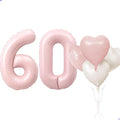 Pink 60 Balloon Number Pastel Pink 60th Birthday Party Decorations by Unknown