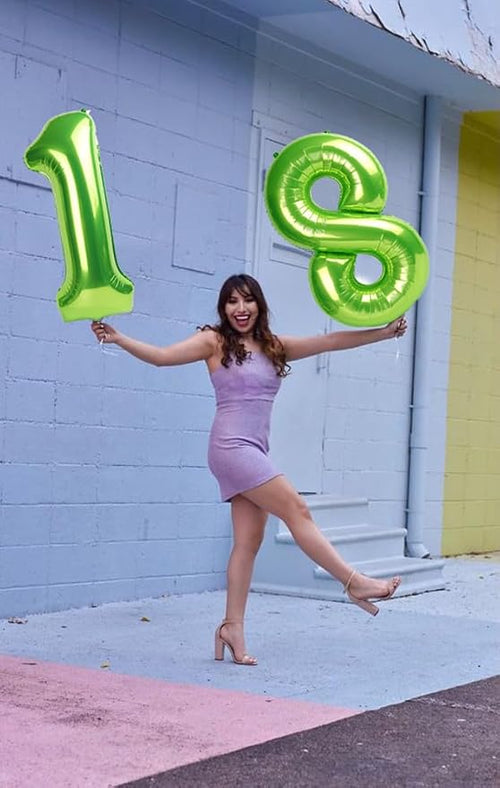 1 Balloon Number 40 Inch Light Green Balloons - Image 2