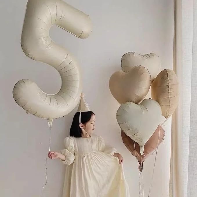 4 Number Balloons Cream 40 Inch Foil Balloon - Image 2