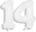 SUWEN 40 Inch White Large 14 Balloon Number Big Foil Helium Numbers 0-9 | Giant by SUWEN