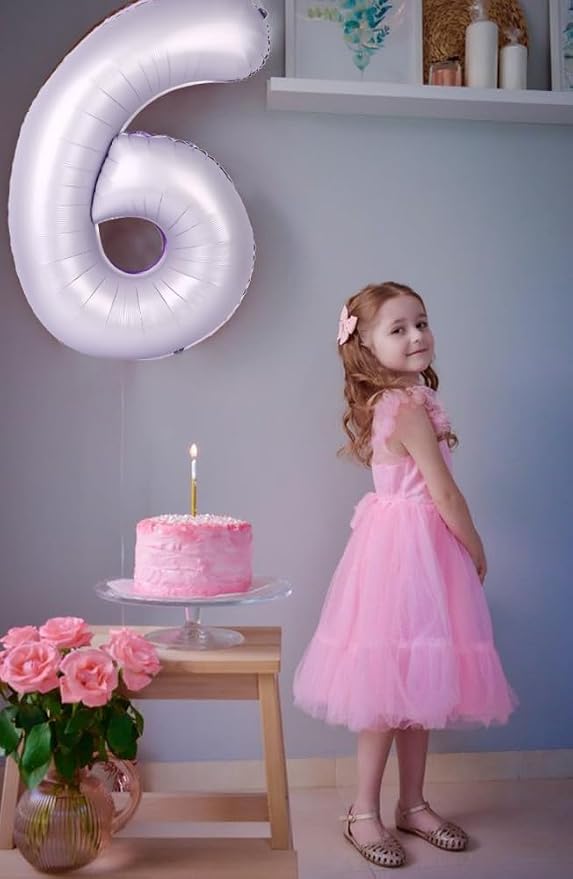 Number 5 Balloons 40 Inch for 5 15 Birthday Decorations, Cream Purple | Jumbo - Image 3