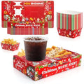 48 Pcs Christmas Party Supplies Movie Night Paper Snack Trays Xmas Party Decorations Christmas Birthday Favors Snowman Family Movie Popcorn&Drink&Candy Box by Pecopcock