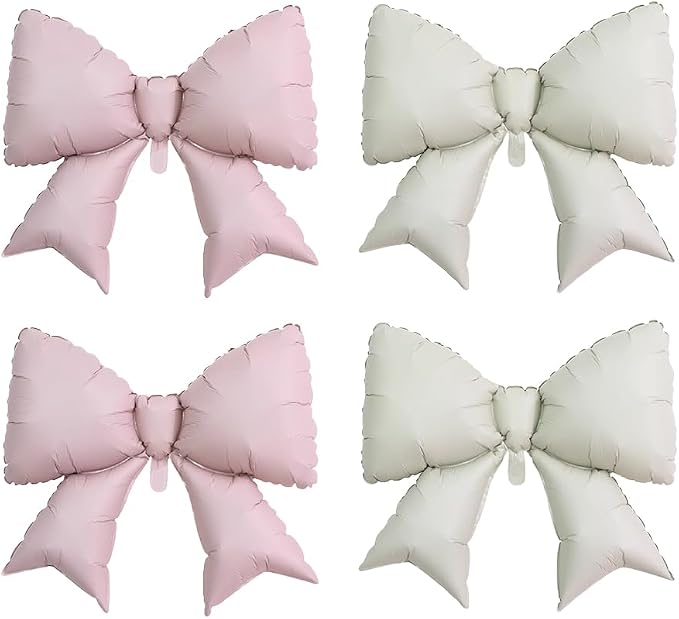 4pcs Jumbo Oversized Ribbon Balloons Coquette Bow Balloons Bow Party Coquette by Unknown
