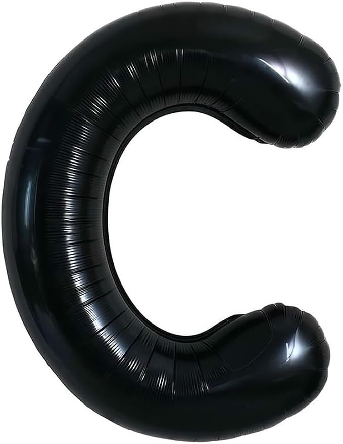 40 Inch Black Letter C Foil Balloon, Large Jumbo Mylar Helium Alphabet Balloon by Unknown