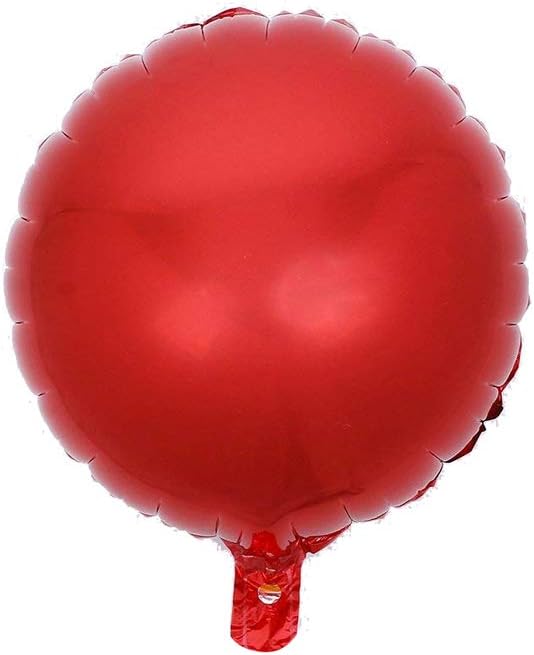 18" Red Round Shaped Foil Balloons Mylar Helium Balloons - Image 3