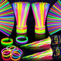 SHQDD 200 Glow Sticks Bulk Party Pack, 8” Neon Glow Sticks, DIY Glowsticks with Connectors Bracelets & Necklaces, Glow in the Dark Party Supplies for Kids, Adults, Parties, Halloween & New Year by SHQDD