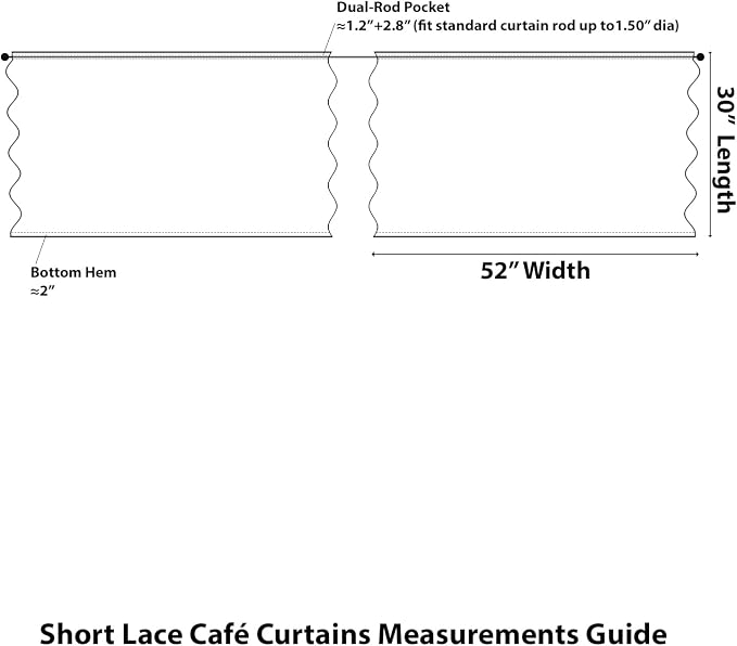 Kotile Short White Lace Curtains - Image 2