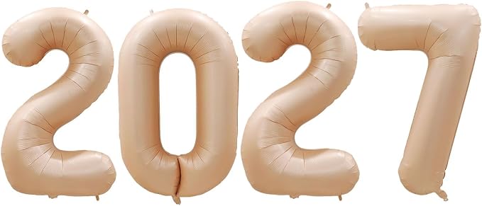 Caramel 2027 Foil Number Balloons by GOER