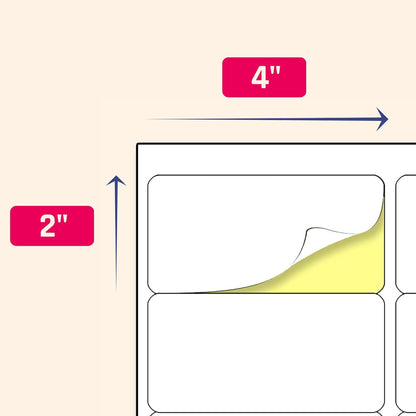 (2" x 4") 200 Sheets, Printable White Sticker Labels, Laser/Inkjet Printing - Matte, 10 per Page