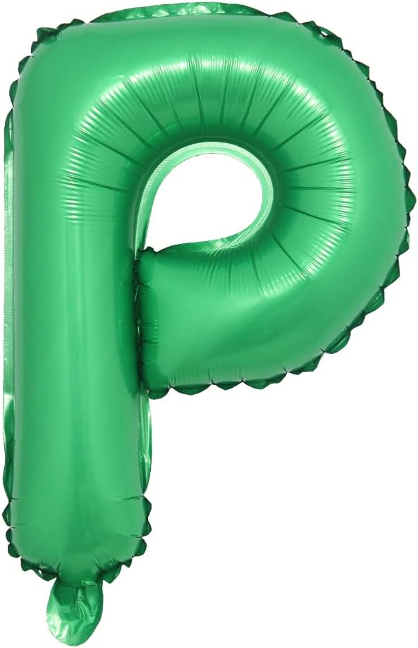 16 inch Green Alphabet Letter and Number Balloons Set Package, Aluminum Hanging by RUIANSI