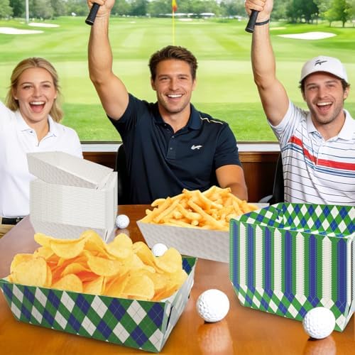 50 Pcs Golf Party Food Trays - Disposable Paper Food Boats, 2 Designs - Image 5