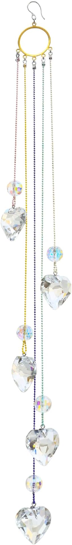 Crystals Heart Prisms Suncatcher Hanging Ornament Rainbow Maker by PEDOBO