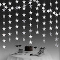 Silver Shining Star Hanging Garland Silver Hanging Sparkling Star Streamer by Eeatour
