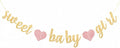 Sweet Baby Girl Banner, Pre-Strung Baby Shower Banner Garland by SUWOW