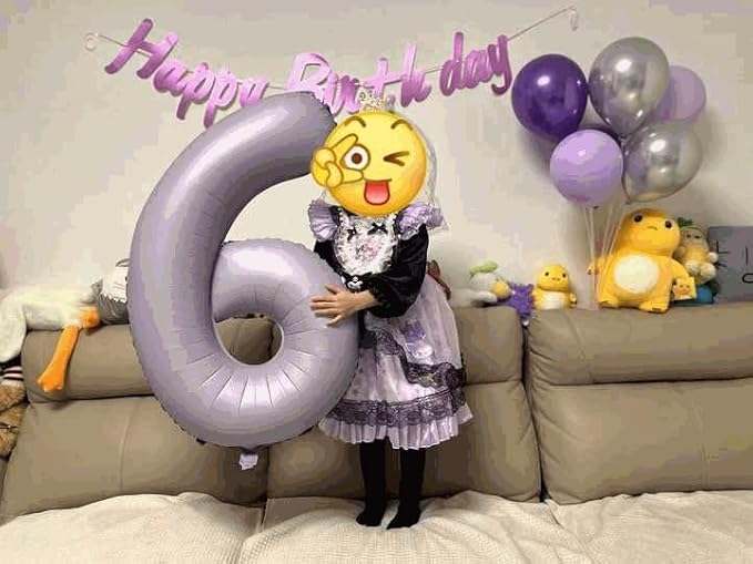 7 Balloon - Lilac Birthday Number Balloons, 40 Inch Decorations Men Women | - Image 2