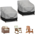 Patio Swivel Chair Cover Waterproof 2 Pack, 600D Heavy Duty Outdoor Furniture Covers for Universal Lawn/Deck/Garden/Backyard Fits up 32" W*37" D*36" H, Gray/Black