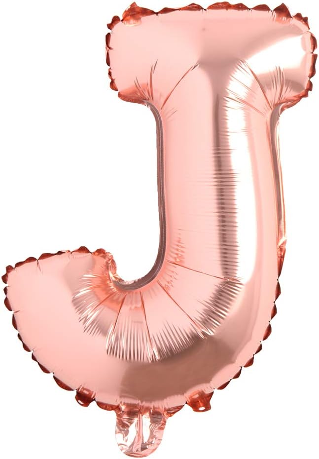 16" inch Single Rose Gold Alphabet Letter number Balloons Aluminum Hanging Foil by REIANS
