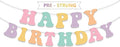 Pre-Strung Pastel Happy Birthday Banner, Girls Toddler Birthday Party by NANAGALI