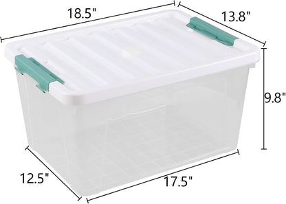 Xyskin 35 Quart Clear Large Storage Box, Plastic Storage Bins, Set of 6