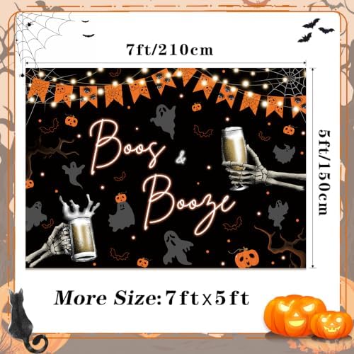 MEHOFOND 7x5ft Halloween Backdrop Boos Party Decorations Banner - Image 4