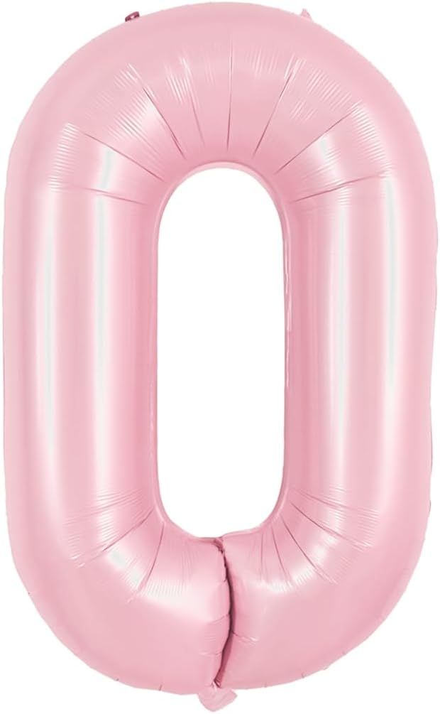 TONIFUL 40 Inch Pastel Pink Number 0 Balloons Large Foil Birthday Decor | Light by TONIFUL