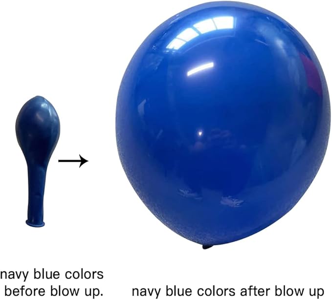 Navy Blue Gold Balloons Garland Kit, Party Decor | Dark Blue Gold White - Image 2