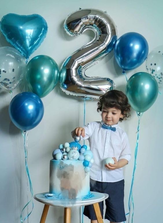 2 Balloon 40 inch Silver Number Balloons - Image 3