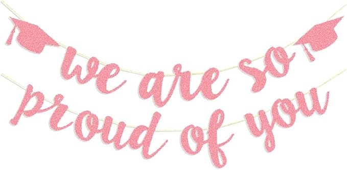 2026 Graduation Banners Party Decorations Rose Gold Glitter Grad Banners | by TrlaFy