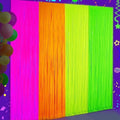 Glow in The Dark Tinsel Curtains 4 Pack-3.3x6.6ft Neon Party Decorations by Fayoo