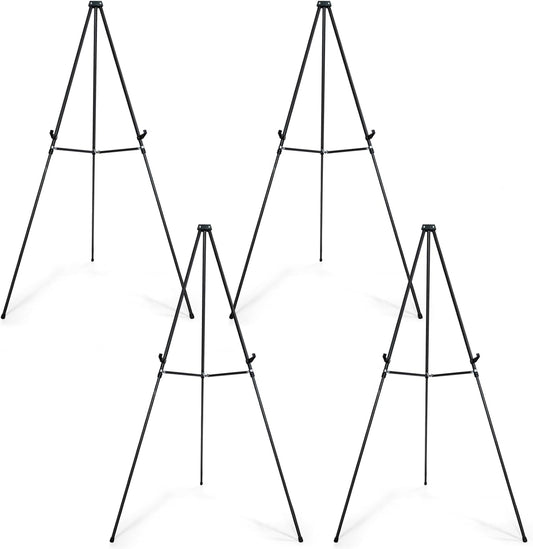 Falling in Art 70" Adjustable Aluminum Display Easel Stand 4 Pack, Versatile Presentations Tripod Easel Stand, Lightweight and Sturdy for Art Shows, Exhibitions, and Studios, Holds 20 lbs