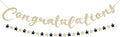 Congratulations Banner, Pre-Strung Black and Gold Graduation Decorations | by SerpizePaty