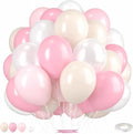 Light Pink Balloons, 12 Inch Pastel Macaron Pink and White Sand Nude Beige by Saxuxu