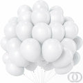 White Balloons - 12 inch 100pcs Latex - Round White Birthday Balloons by PatiCool