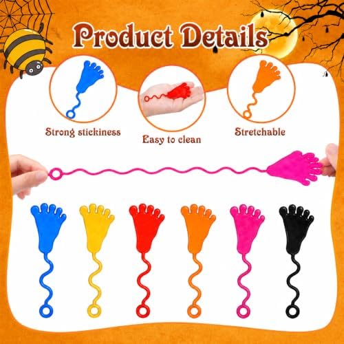 30 Pack Sticky Hands Bulk Party Favors for Kids 4-8 8-12 3-5, Stretchy Sticky Feet Slappy Hands Toys,Goodie Bag Stuffers for Kids Birthday Party,Classroom Prizes Treasure Box Toys Pinata Fillers - Image 6