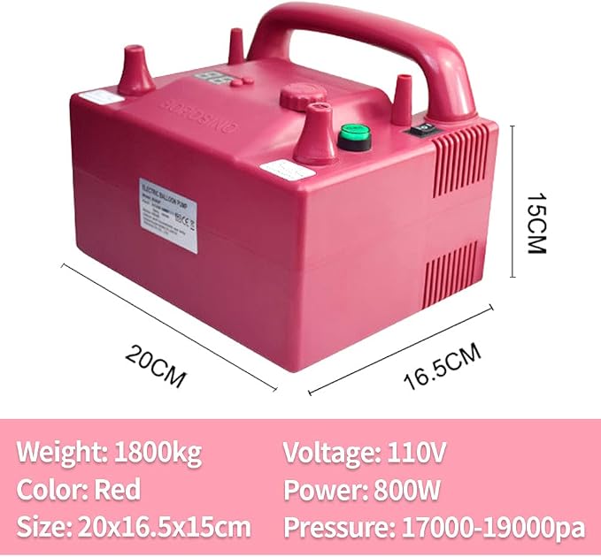 Portable Electric Balloon Blower Pump, Dual Nozzle Balloon Inflator - Image 3