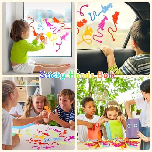 30 PCS Sticky Hands Bulk Dinosaur Party Favors for Kids 4-8,8-12 Year Stretchy Sticky Hand Feet Goodie Bags Stuffers for Kids Small Mini Classroom Prizes End of Year Student Gifts Birthday Trinkets - Image 4
