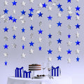 Blue Silver Shining Star Hanging Garland Blue Silver Hanging Sparkling Star by Eeatour