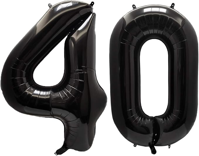 AULE 40 Inch Black 40 Balloon Number Foil 0-9 Birthday Big Numbers | Birthday by AULE