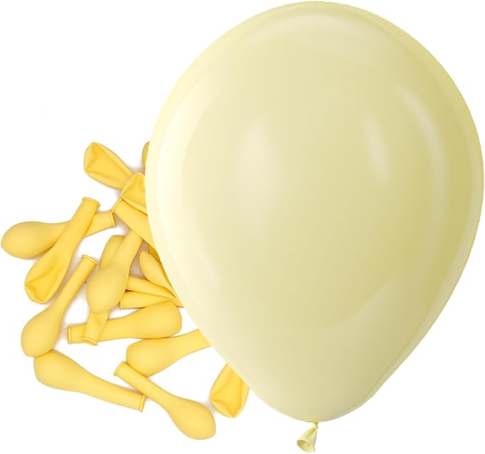 Bezente Pastel Yellow Latex Matte Party Balloons 150 Pack 5 inch Small | Light by Bezente