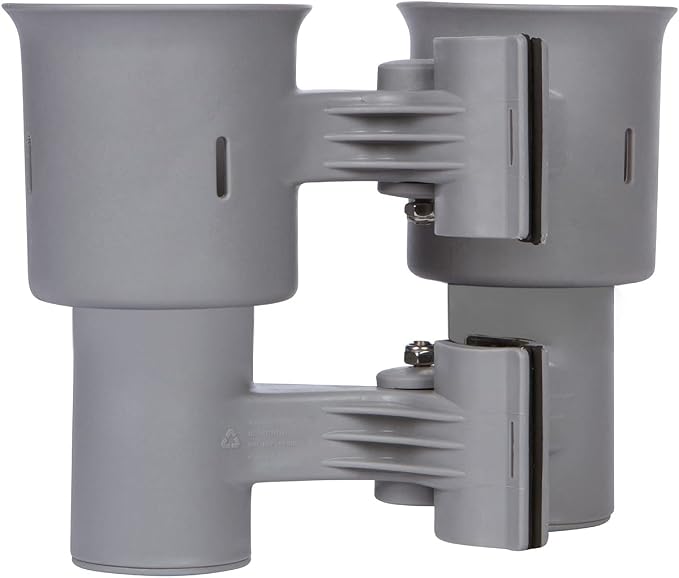 Patented Clamp On Boat Cup Holder |Multifunction Dual Drink Caddy - Image 3