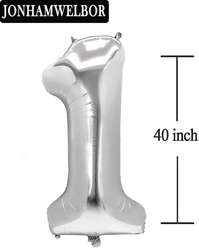 Jonhamwelbor 16 Number Balloons Silver Giant Jumbo Big Large Number 16 Foil - Image 3