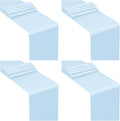 SiinvdaBZX 4 Pcs Light Blue Satin Table Runner 12 x 108 inches Long | Bright by SiinvdaBZX