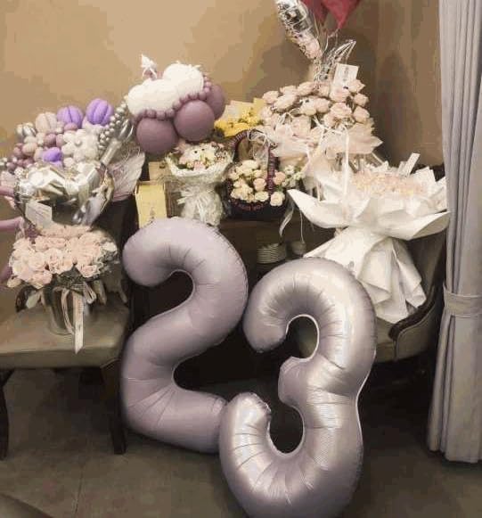 7 Balloon - Lilac Birthday Number Balloons, 40 Inch Decorations Men Women | - Image 3