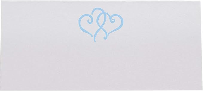 Linked Hearts Printable Place Cards, Light Blue (Choose Color), Set of 60 (10 Sheets), Laser & Inkjet Printers - Wedding, Party, Dinner, and Special Events - Made in the USA